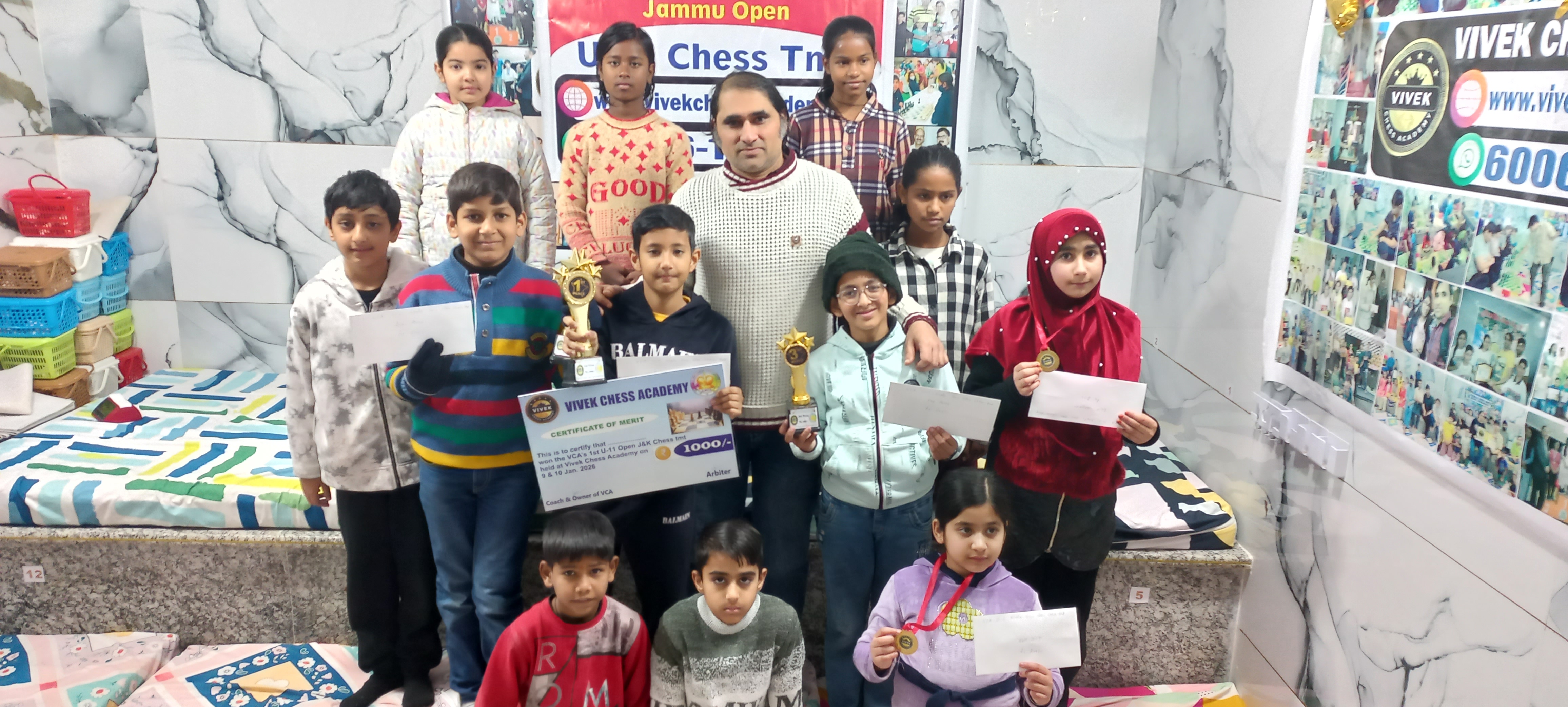 Rajyawardhan wins VCA U-11 Open Khelo Jammu Chess Tourney